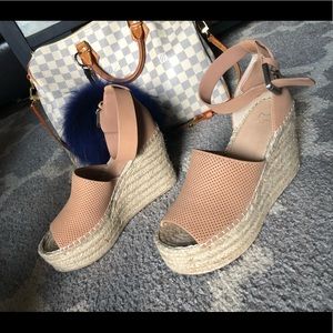 Marc Fisher LTD Adalyne espadrille wedges blush 7